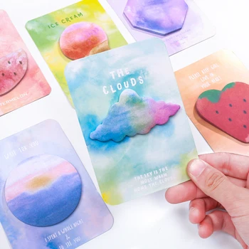 

30 Sheets/Pad Cute Colorful Sticky Notes Geometric Shape Creative Memo Pad N Times Sticky Notes Beautiful Reminding Memo