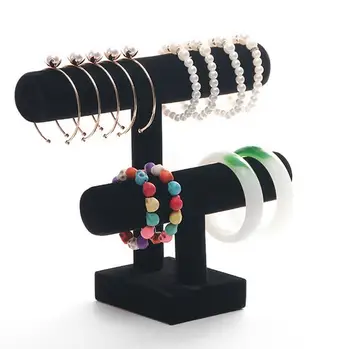 New Design 2 Tier Velvet Watches Holder Bangles Bracelet Display Jewelry Storage Stand With Assembled Parts Easy to Carry aluminum tiffany chair with fixed seat light in weight easy to carry and storage paint coating with uv resistance