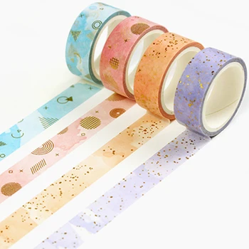 

Watercolor Hot stamping washi tape DIY decoration scrapbooking planner masking tape adhesive tape kawaii
