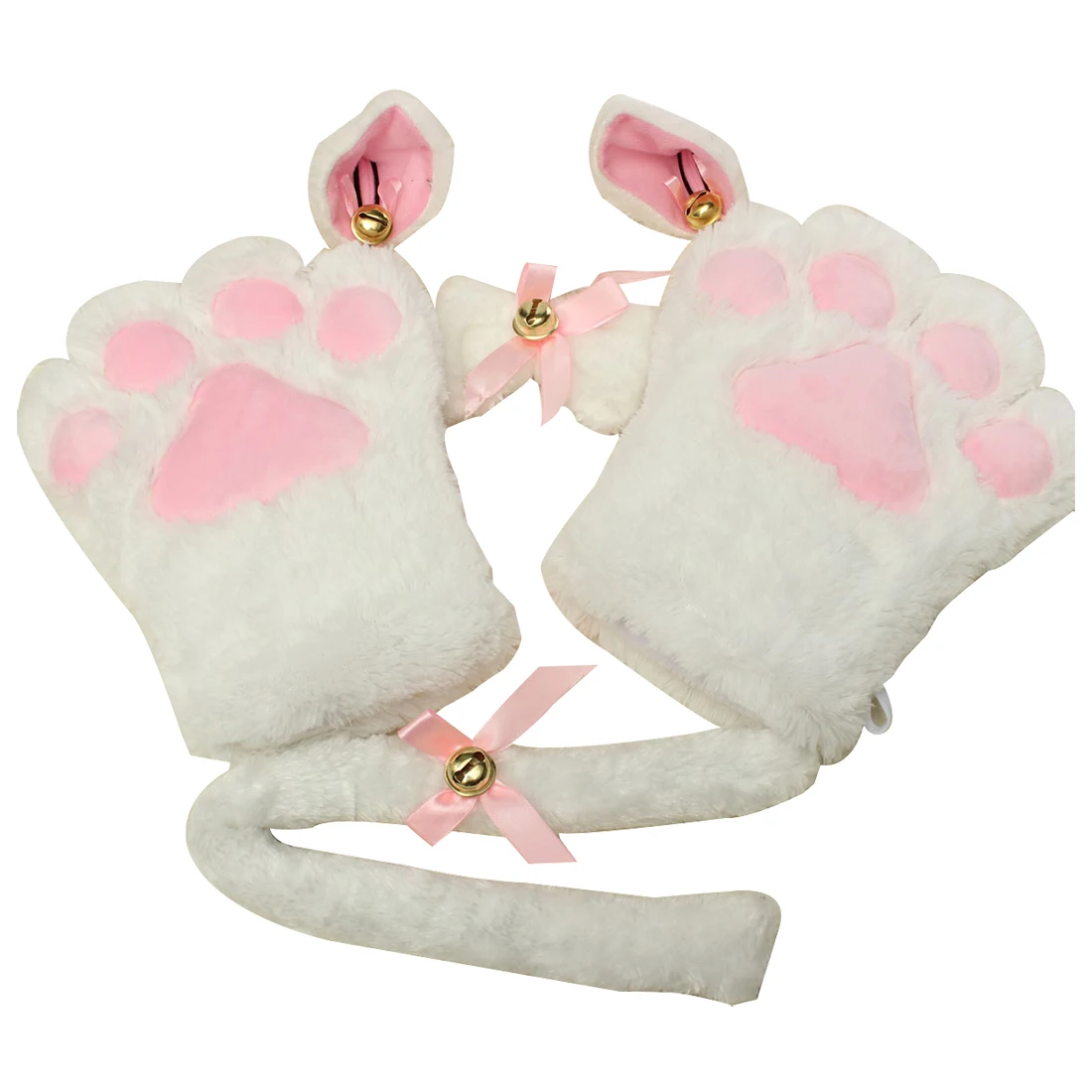 Kitten Cat Maid Cosplay Roleplay Anime Costume Gloves Paw Ear Tail Tie Party Whole Set