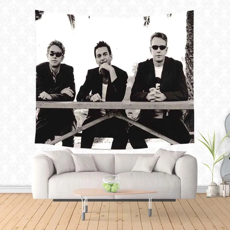 

Wall Hanging Tapestry Depeche Mode Pattern Sandy Beach Picnic Throw Rug Blanket Travel Sleeping Pad Camping Tent