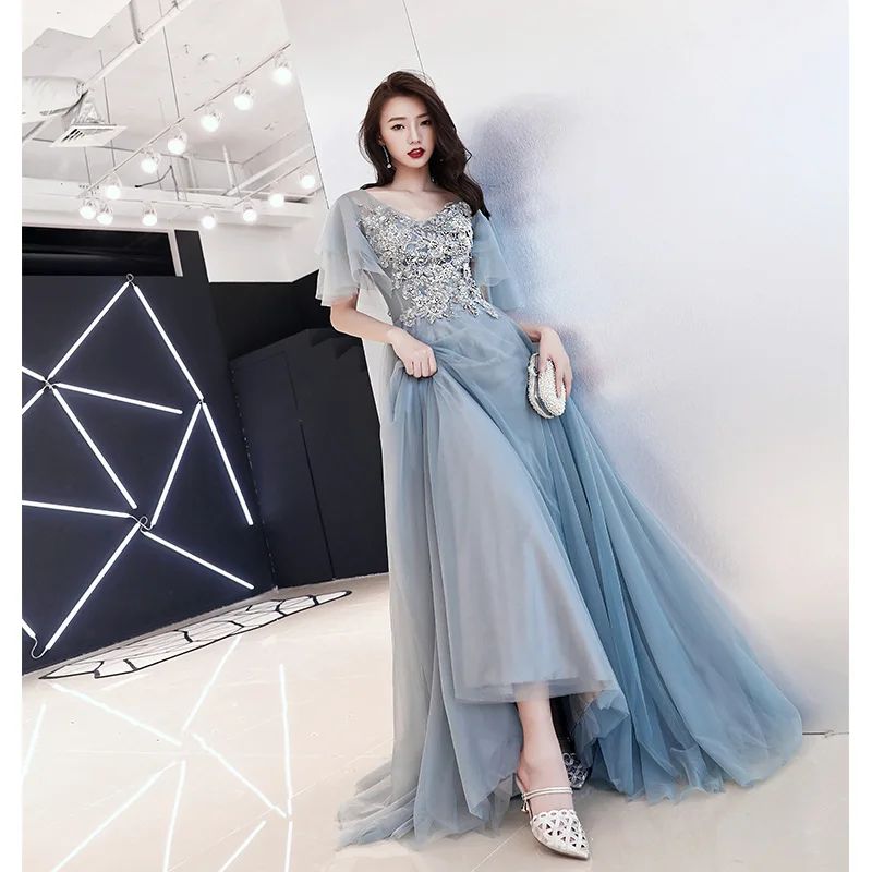 

Embroidery Chinese Oriental Improved Party Wedding Female Cheongsam Bridesmaid Evening Dress Elegant Celebrity Banquet Dresses