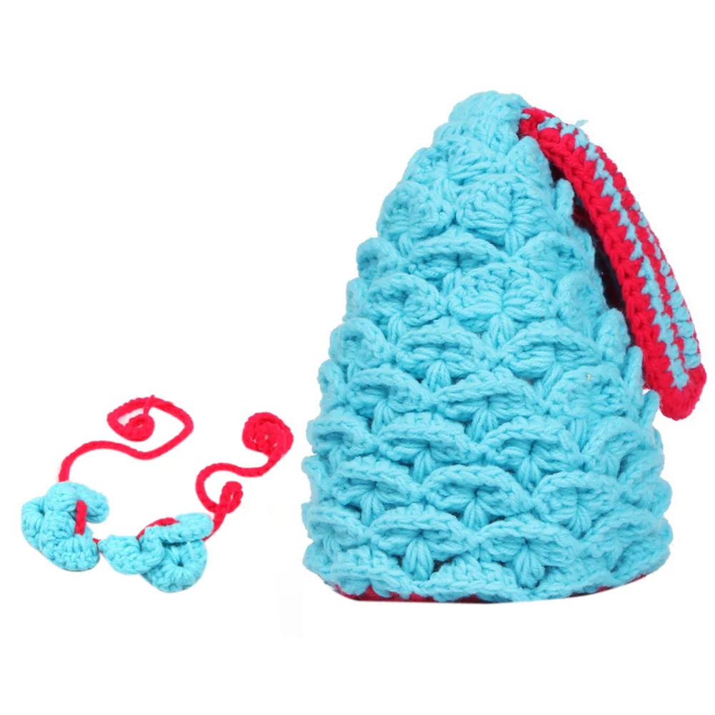Детский Костюм Русалки для фотосъемки, вязаный крючком Детский костюм с капюшоном, набор для малыша, зимний спальный конверт для малышей, повязка на голову