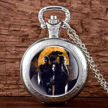 Винтажные бронзовые, в стиле стимпанк карманные часы Кварцевые ожерелье карманные часы цепочка мужские и женские часы