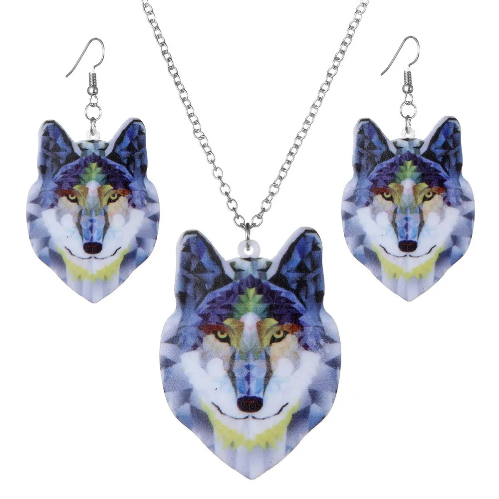 

Women Jewelry Chain Pendant Necklace Earrings animal Acrylic Bridal wedding Jewelry sets Bridesmaid Jewelry Set new year gifts