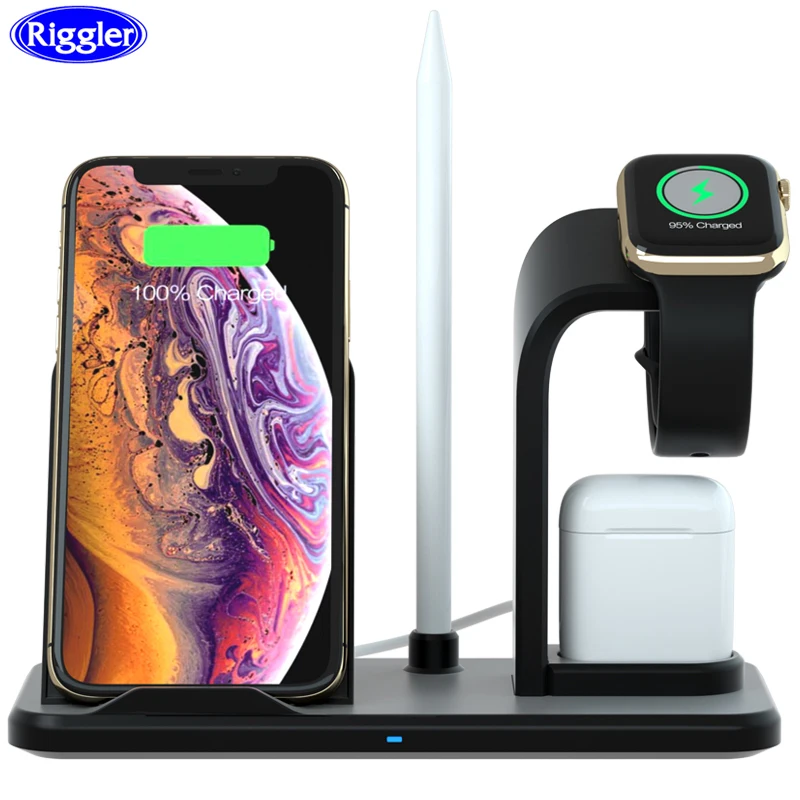

10W Wireless Fast Charger for Iphone XS XR XS MAX Note9 Note8 Huawei Mate20Pro Removable 3 in 1 Apple Watch Airpods Charger Hold