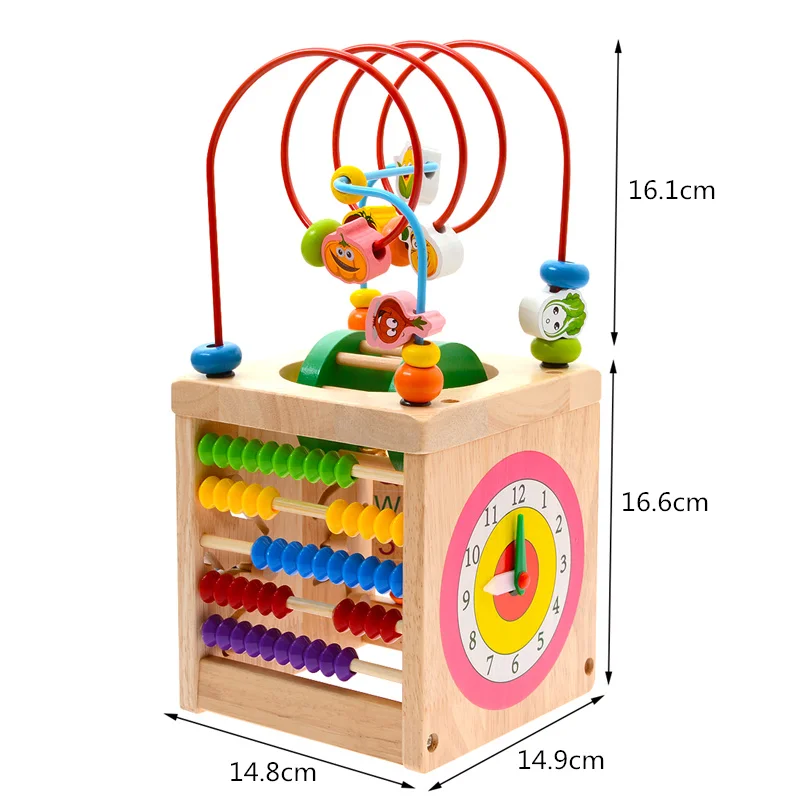 Монтессори математическая игрушка, деревянные игрушки для детей, многофункциональные счеты, часы, бусины, игрушки, обучающие учебные материалы для детей, малышей