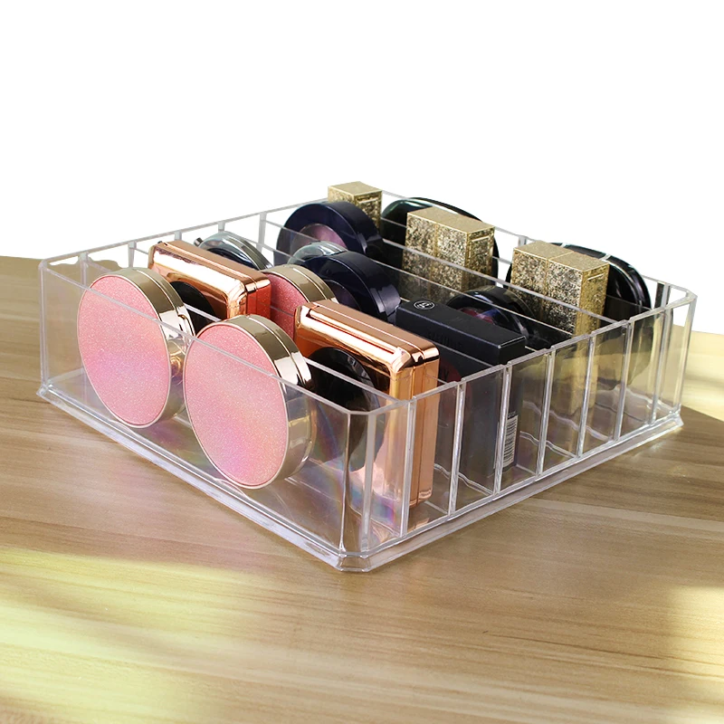 

HUNYOO Plastic PS Makeup Organizer Cream Storage Box Clarity Cosmetic Makeup Holder Vanity Cabinet Powder Display Shelf