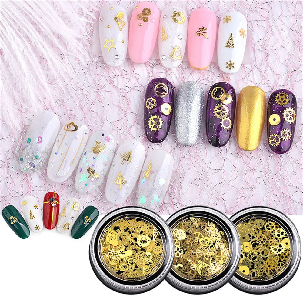 

Alloy Thin Sheet Gears Design Nail Art Decorations Charms Nails Accessories Rhinestones for Nails Beauty Manicure Supplies Tool