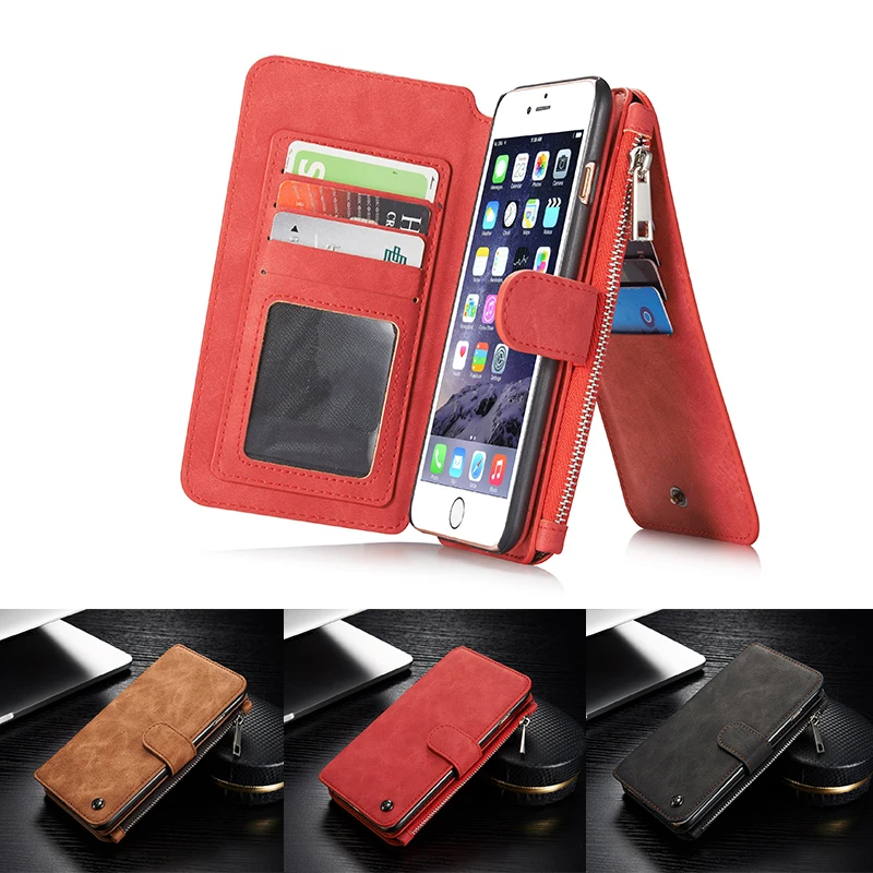 Genuine Leather Case For iPhone 6 6S Multi Functional Stand Wallet