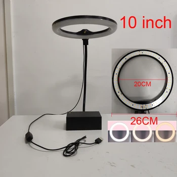 

Photo Studio LED Ring Light 10" Dimmable Selfie Fill light for youtube 3200-5500K Photo Video Lamp with Hose C-Type Clamp