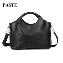 Высококачественная женская сумка с вязаной ручкой, натуральная кожа, мягкая большая женская сумка через плечо, винтажная элегантная сумка-хобо