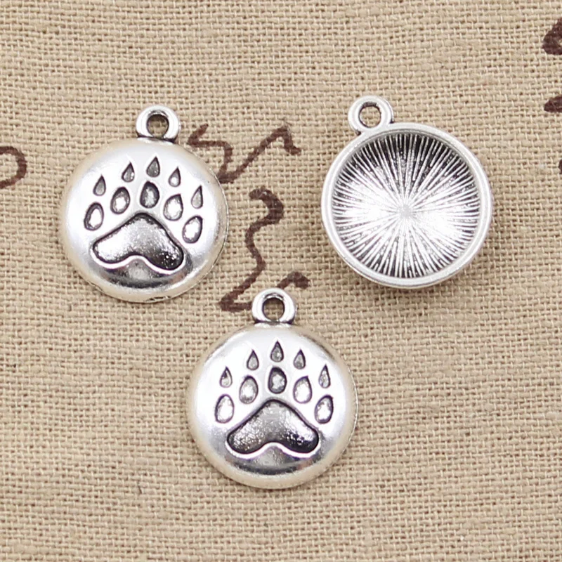 10pcs Charms Bear Paw 19x17mm Antique Bronze Silver Color Plated Pendants Making DIY Handmade Tibetan Finding Jewelry | Украшения и