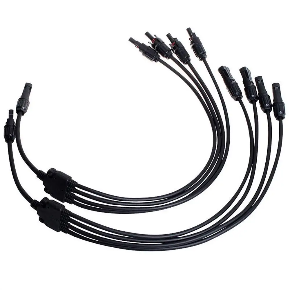 

Black Y Type MC4 Solar Wire Panel Cable Connector Male Female 1 to 4 Branch