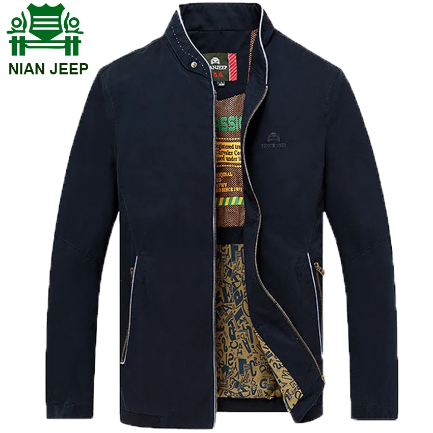NIAN JEEP Brand Clothing Men Outwear Jacket and Coat Blue Khaki and Green Color Plus Size M 4XL