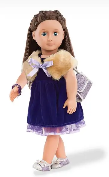 1 fur shrug 1 dress 1 purse 1 pair of shoes American Girl Doll Clothes Children