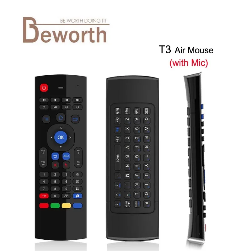 T3 Mic 2 4G Fly Air Mouse with Microphone T3 M Mini Keyboard IR Learning Wireless