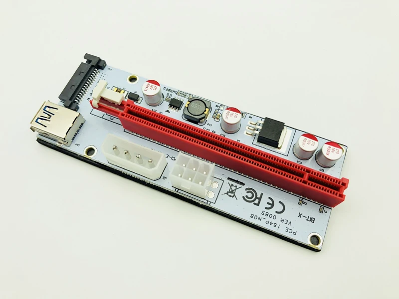 6 шт./лот PCI E 1x до 16x Майнер машина усовершенствованный удлинитель 008C переходная