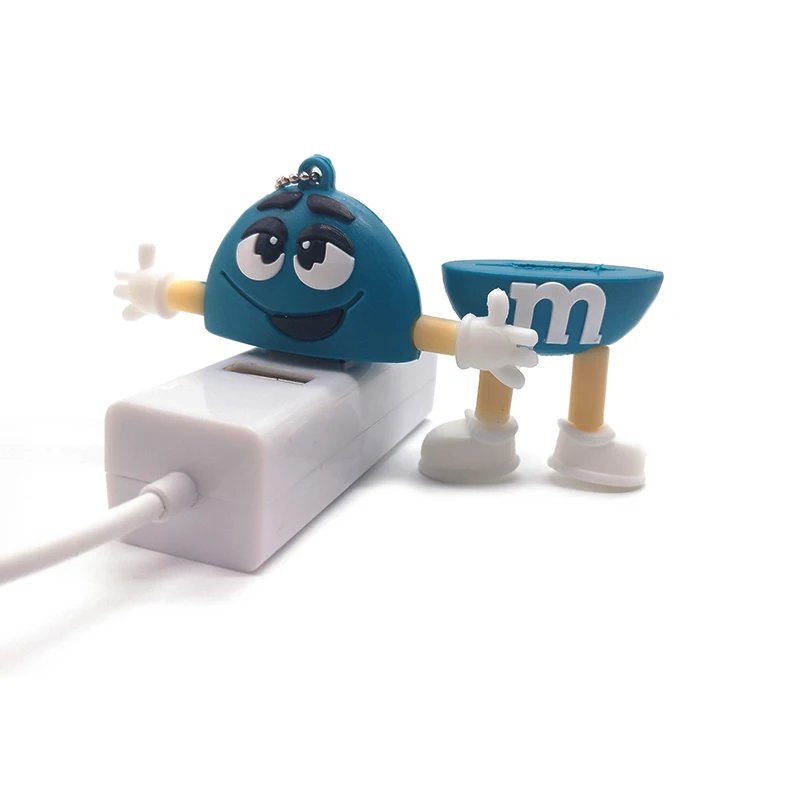 Pendrive cartoon M chocolate beans usb flash drive 4GB 8GB 16GB 32GB 64GB real capacity memory stick personalized gift pen drive