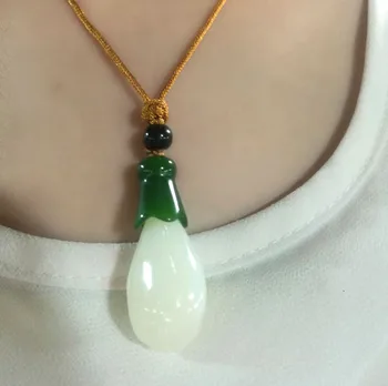 

natural Hetian white jade flower magnolia pendant necklace Certificate gift pendant female models with box