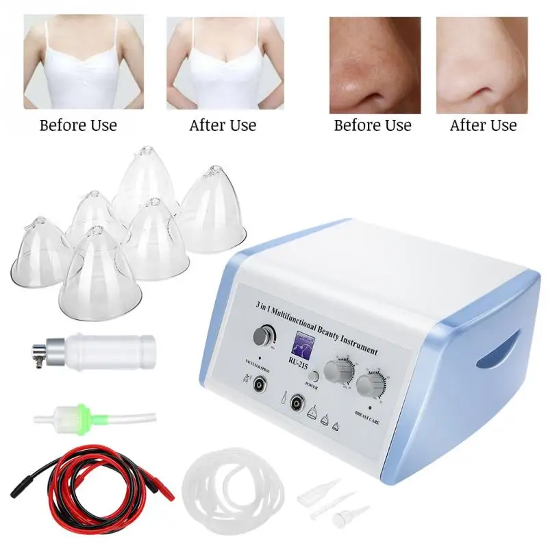 

3 In 1 Multi-functional Beauty Instrument Blackheads Removal Facial Sprayer Breast Enhancer Vacuum Suction Facial Care Tool
