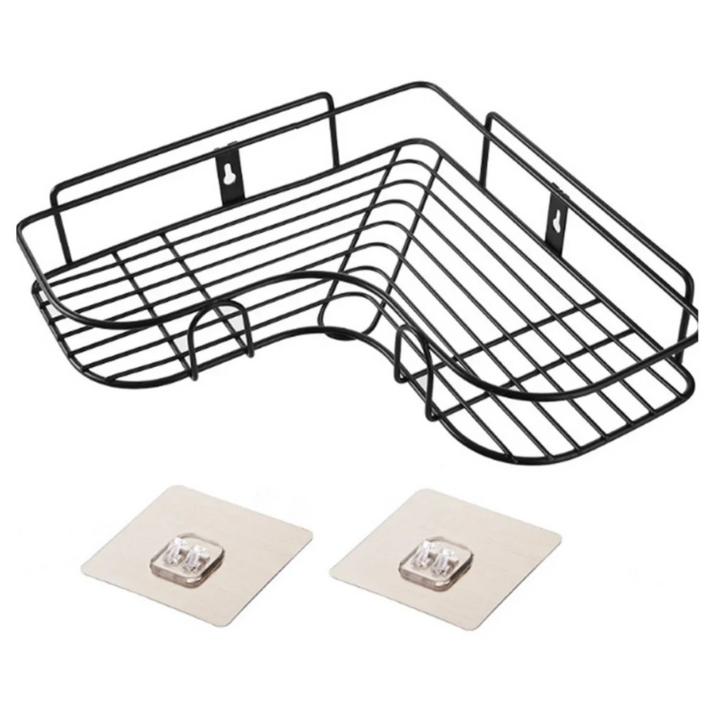 Corner Drain Shelves Bathroom Storage Rack Punch-Free Strong Wall Suction Metal Shelf MU