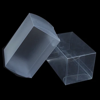 

30Pcs/lot 5*5*8cm Square Matte Clear PVC Crafts Package Box Party Event Gifts Plastic Packing Box Candy Nuts Snack Pack Box