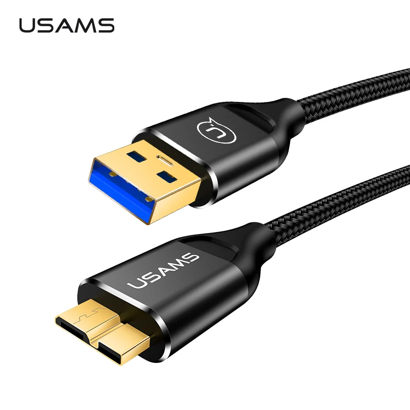 USAMS 5 Гбит/с Micro USB 3,0 кабель для быстрой зарядки типа А к Micro B кабель для передачи данных для samsung S5 Note 3 i9600 G900 Toshiba жесткий диск