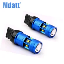 Buy Mdatt 2PCS T20 7440 W21W W21/5W Bulbs 9smd CanBus No Error 1156 BA15S P21W reverse lights Free Shipping