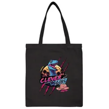 Tumblr умный гриальный принт винтажная Harajuku Повседневная Сумка-тоут с динозавром для женщин крутая мультяшная летняя сумка для покупок Холщовая Сумка