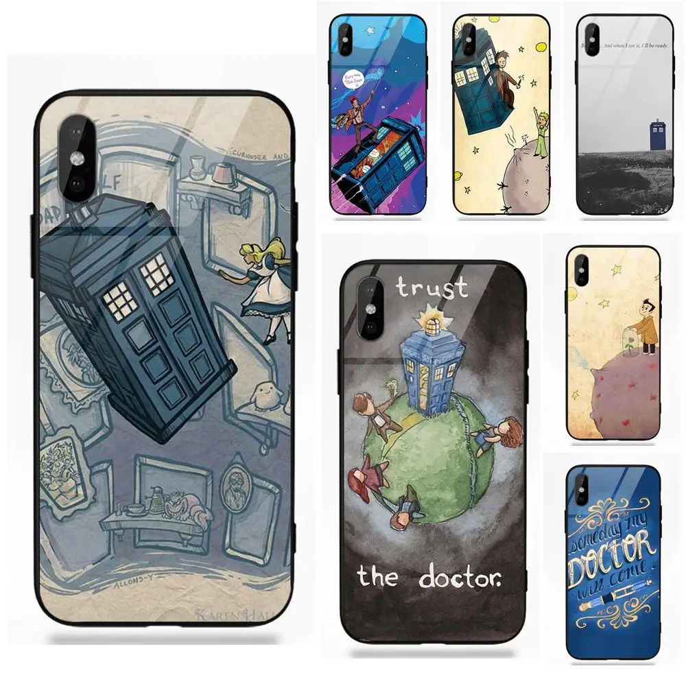 

Little Prince Doctor Who Tardis Soft TPU Frame+Tempered Glass Pattern Pink For Apple iPhone 5 5C 5S SE 6 6S 7 8 Plus X XS Max XR