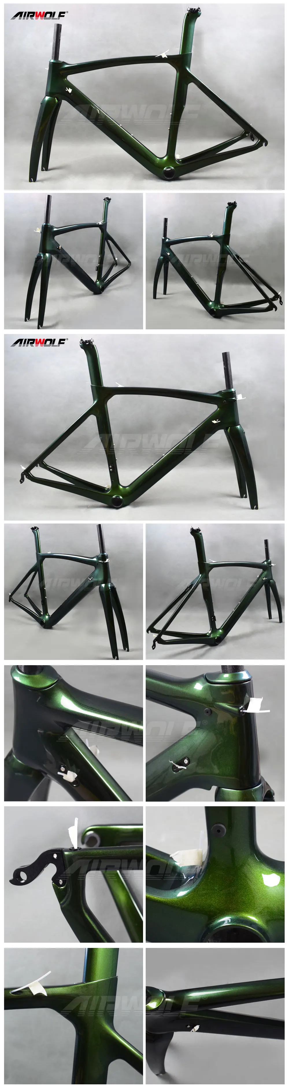 Clearance 2018 carbon bike chameleon frame matte or glossy finish carbon road frame BB386 carbon frame road airwolf Chinese carbon frames 19