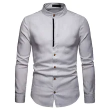 ISHOWTIENDA Мужская рубашка с длинными рукавами, однотонная, на пуговицах, большие размеры, Повседневная блуза, рубашки camisa masculina ropa hombre, повседневная