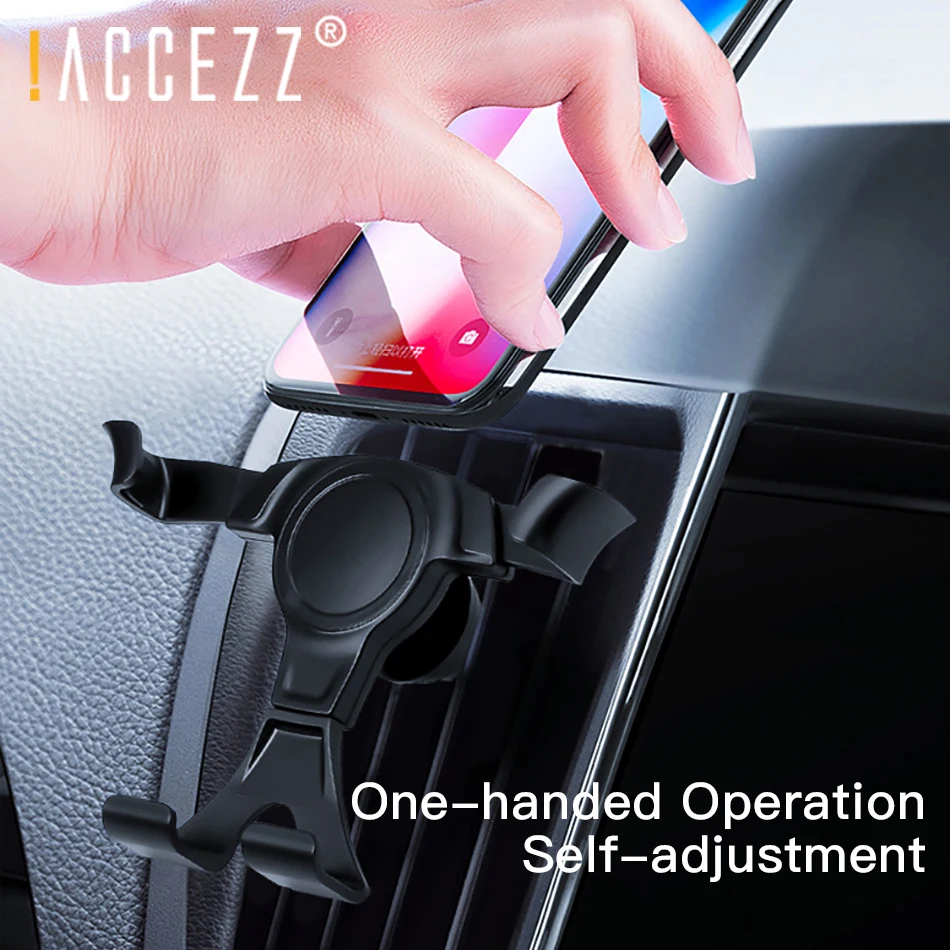 ACCEZZ Universal Car Phone Holder Gravity Bracket Stand Air Vent Mount Flexible For iPhone X 7 Xs Samsung s10 Car Mobile Holder