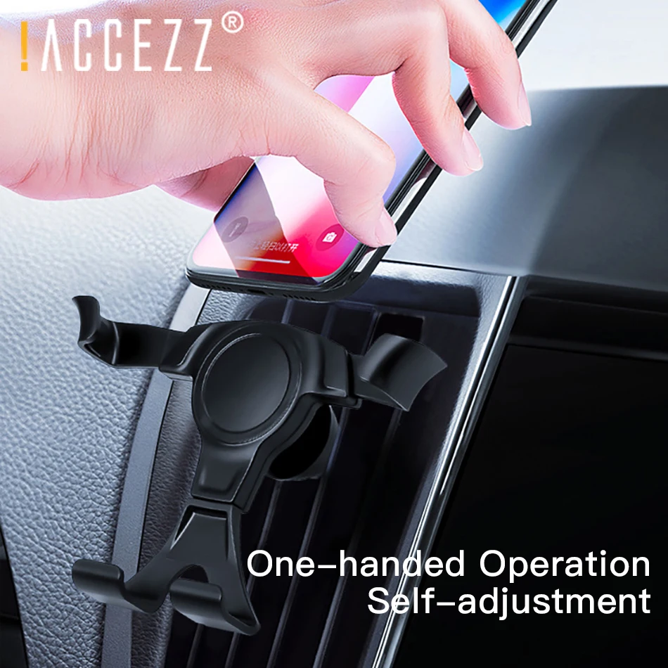 

!ACCEZZ Universal Car Phone Holder Gravity Bracket Stand Air Vent Mount Flexible For iPhone X 7 Xs Samsung s10 Car Mobile Holder