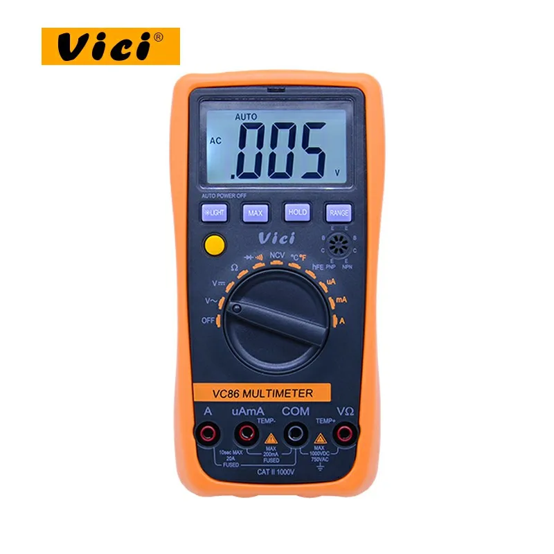 

VICI VC86 Auto Range Digital Multimeter with NCV DMM Temperature Meter AC DC voltage current resisatance tester