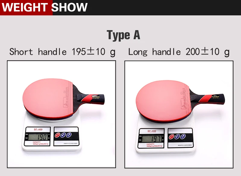 Высококачественная углеродная ракетка для настольного тенниса с резиновой ракетой для пинг-понга с короткой ручкой для настольного тенниса с длинной ручкой