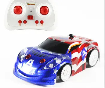

New arrival Spideman radio control Climbing racing car ground wall double mode recharge RC stunt car model toy with LED light
