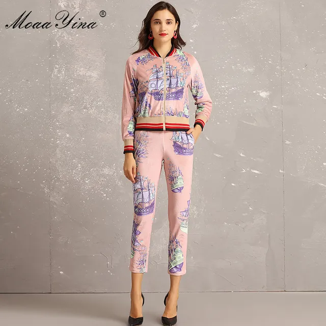 Special Offers MoaaYina 2018 High Quality Fashion Designer Runway Set Spring Women Long sleeve Casual Elegant Tops+3/4 Pencil Two-piece suit Special Offers MoaaYina 2018 High Quality Fashion Designer Runway Set Spring Women Long sleeve Casual Elegant Tops+3/4 Pencil Two-piece suit