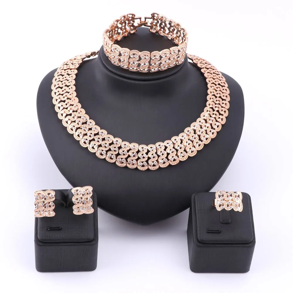 

Fashion African Beads Jewelry Set Wholesale Exquisite Dubai Gold Jewelry Set Brand Nigerian Wedding jewelry Set Bijoux