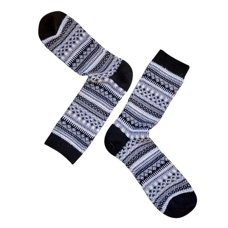 5 пар Для мужчин теплые носки осень-зима двойной иглой Гладкий Бесшовные хороший эластичный толще чесаный хлопковые носки Повседневное