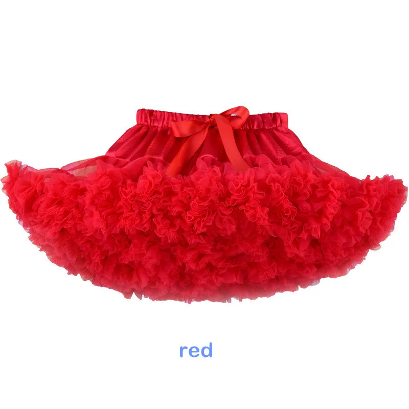 Юбка-пачка для маленьких девочек Пышное Бальное Платье ярко-синего цвета, летняя одежда для маленьких девочек юбки для танцев мини-юбка-пачка Saia, roupas infantis menina - Цвет: red