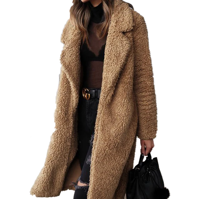 

Plus Size 2019 Wool Blend Woman Casaco Feminino Winter Basic Coat Women Sobretudo Feminino Polyester Fashion Elegant Formal Sexy