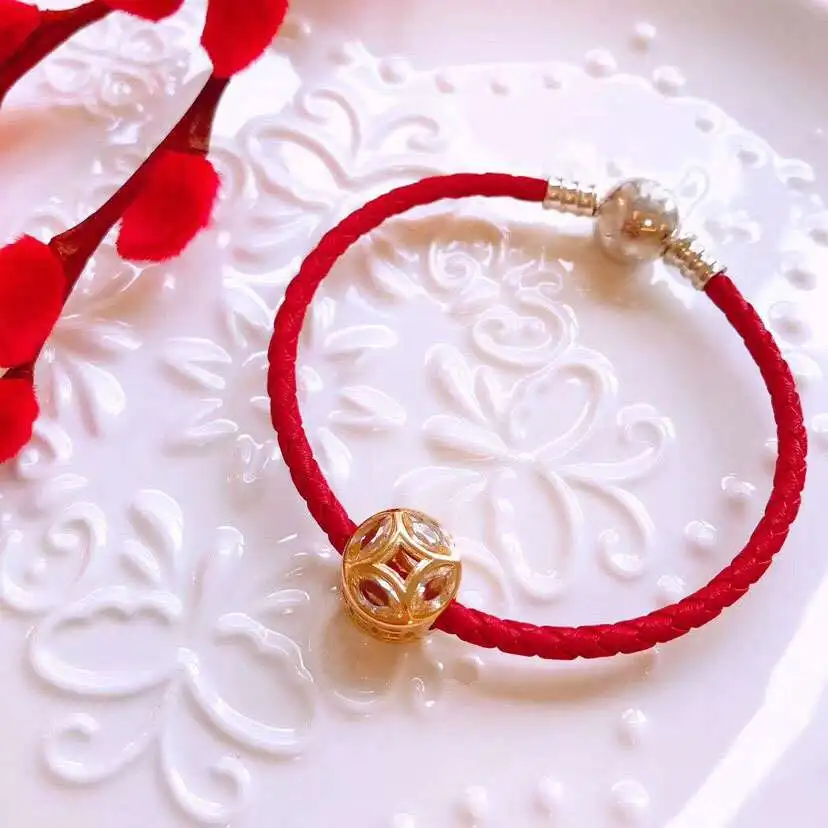 

GM100%925 Sterling Silver Original Copy High Quality 1:1 Gold Beads Hand Rope Wholesale Free Postage