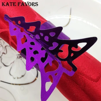 

50Pcs Napkin Rings for Wedding Laser Cut Paper Napkin Holder Ornament Party Banquet Table Decoration Accessories