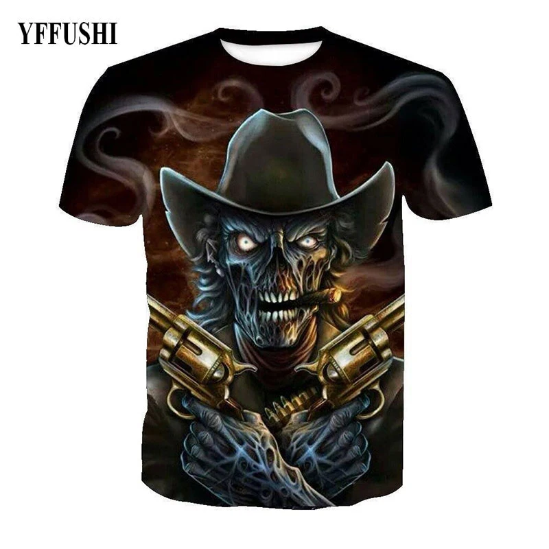 YFFUSHI 2019 Лидер продаж Мода в ковбойском стиле с принтом 3D хип-хоп Футболки