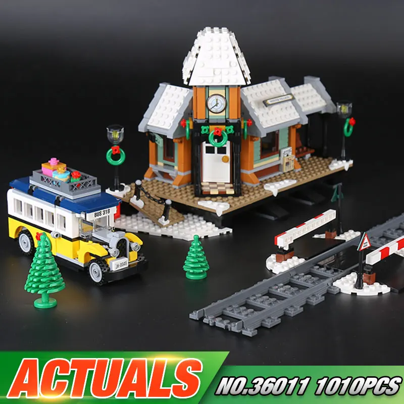 

Lepin 36011 Genuine 1010Pcs Creative Series The Winter Village Station Set 10259 Building Blocks Bricks Toys As Christmas Gifts