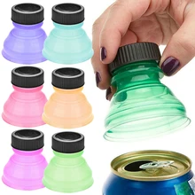 6Pcs Bottle Top Lid Soda Saver Pop Beer Beverage Can Cap Top Cover Flip Protector Snap on Wine Bottle Stopper Dropshipping
