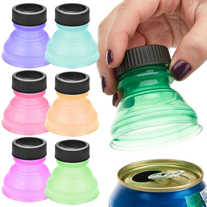 

6Pcs Bottle Top Lid Soda Saver Pop Beer Beverage Can Cap Top Cover Flip Protector Snap on Wine Bottle Stopper Dropshipping