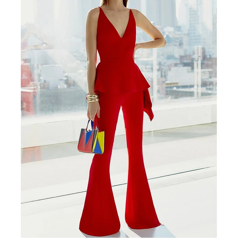 

Womens Rompers 2019 Latest Fashion Hot Selling Women Jumpsuit Sleeveless Cut Design Summer Outfits Red Bodycon Jumpsuits Party